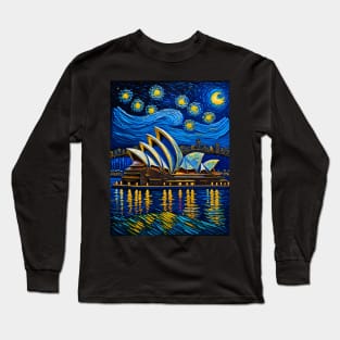 Sydney Opera House in Starry Night Long Sleeve T-Shirt